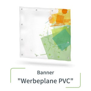 Werbeplane PVC + Druck + Ösen - 200x50cm