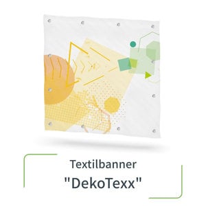 Dekobanner Textil "DekoTex" mit Druck - Feste Formate