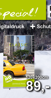 RollUp Classic 120x200cm f&uuml;r 89,- Euro netto - Winter Special