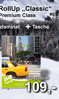 RollUp Classic 150x200cm f&uuml;r 109,- Euro netto - Winter Special