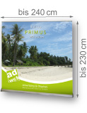 RollUp Primus inklusive Druck und Tasche - Größe bis zu 230x240cm möglich