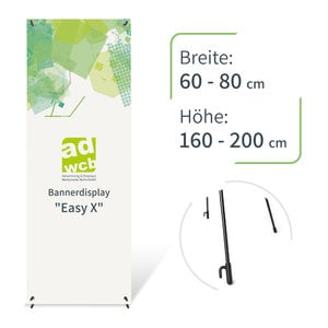 Bannerdisplay "Easy X" 60 x 160 cm inkl. Digitaldruck