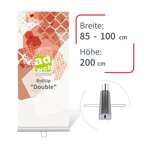 Retractable banner "Double" incl. print + bag