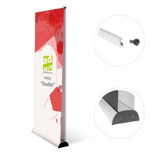 Roll-up banner "Double" incl. print + bag