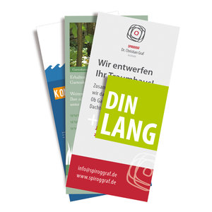 Leaflets, 98x210mm, 4/4 CMYK, 135g/qm