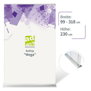 Retractable banner "Mega" incl. print + bag