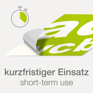 Aufkleber "Wiederablösbar" mit Druck - Wunschformat