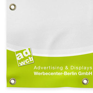 wetterfest Druck u Werbebanner Werbeplane PVC-Plane Banner 100 x 100cm Ösen 