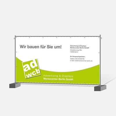 Construction Fence Banner With Print Advertising Displays