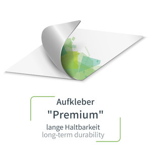 Aufkleber "Premium" mit Druck - Wunschformat