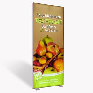 LED Textilrahmen "Texframe" mit Druck 80x200cm - doppelseitig