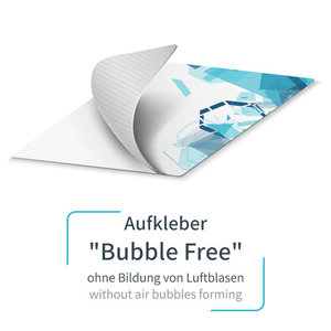 Aufkleber "Bubble free" mit Druck - Wunschformat
