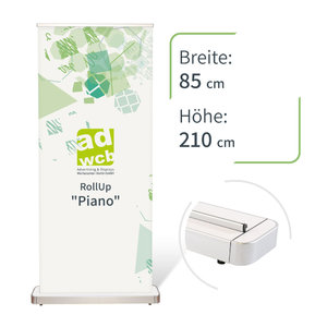 RollUp "Piano" mit Druck - weiß