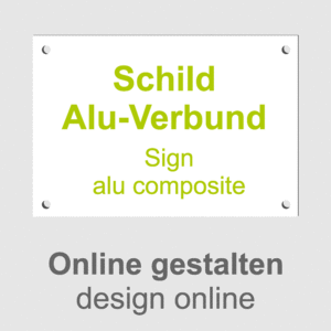 Sign Aluminum composite - design online - landscape format