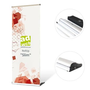 RollUp "Slim" mit Druck + gepolsterte Tasche