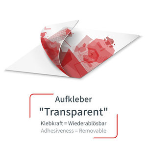 Klebefolie "Transparent" mit Weißdruck - AUSVERKAUFT