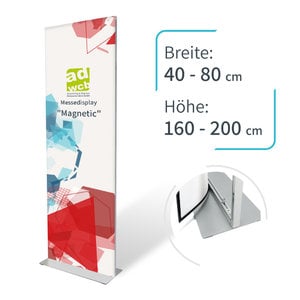 Bannerstand "Magnetic" - doppelseitig - mit Druck - 40 x 160 cm