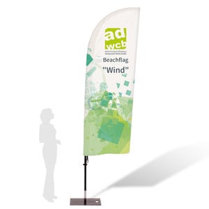 Beachflag "Wind" S mit Druck und Kreuzfuß