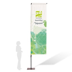 Beachflag "Square" S mit Druck und Kreuzfuß