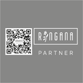 Schriftzug "Ringana Partner" 260x96mm (klein) weiss + QR-Code
