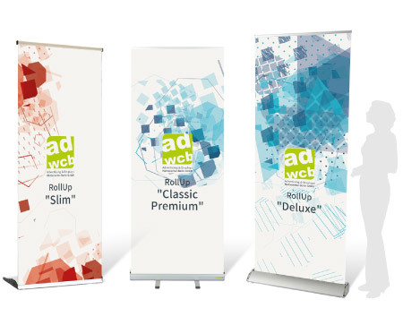 High-quality roll-up banners with custom printing - Werbecenter Berlin