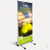 Outdoor retractable banner stand